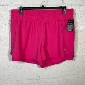 Ideology Women's High-Waist Woven Active Shorts Pink shock XL